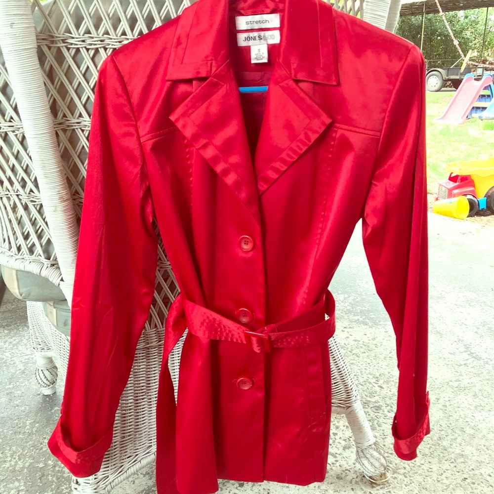 RED SATIN feel Party coat! Jones & Co.